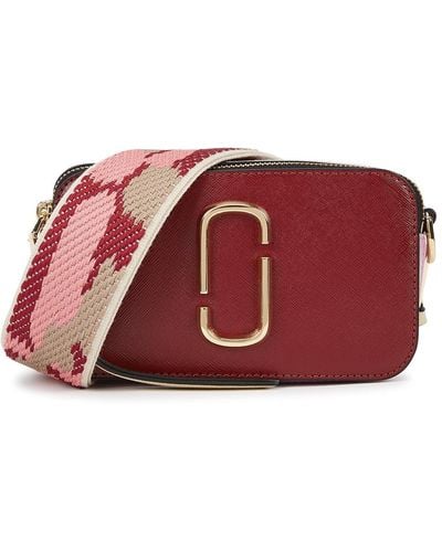Marc Jacobs The Snapshot Paneled Leather Cross-body Bag - Red