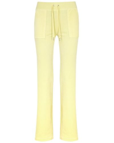 Juicy Couture Del Ray Logo Velour Sweatpants - Yellow