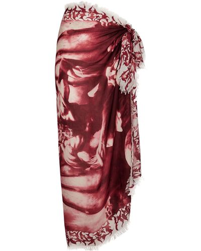 Jean Paul Gaultier Diablo Printed Modal-blend Sarong - Red
