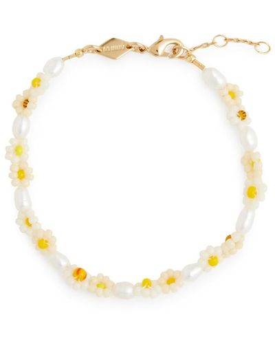 Anni Lu Daisy 18kt Gold-plated Beaded Bracelet - White