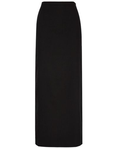 AEXAE Woven Maxi Skirt - Black