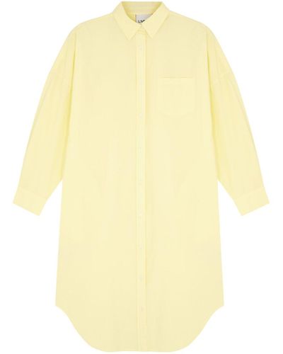 LMND Lemonade Chiara Cotton Midi Shirt Dress - Yellow
