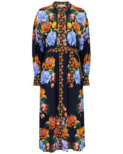 Borgo De Nor Camilla Floral-print Midi Dress - Multicolor