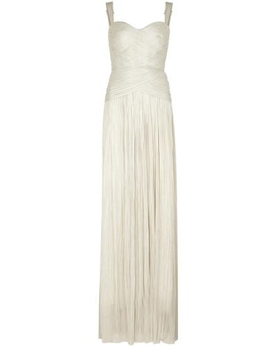 Maria Lucia Hohan Cara Ivory Lace-up Silk Gown - Multicolour