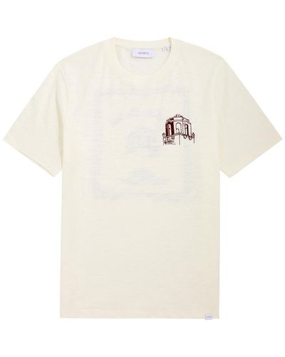 Les Deux Hotel Embroidered Cotton T-Shirt - White