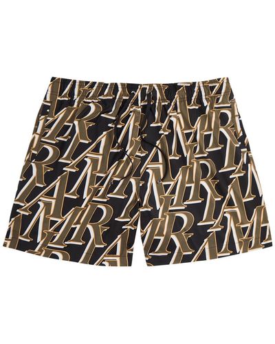 Amiri Logo-print Shell Swim Shorts - Black