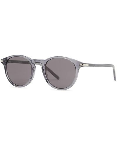 PAIGE Caylen Transparent Grey Round-frame Sunglasses