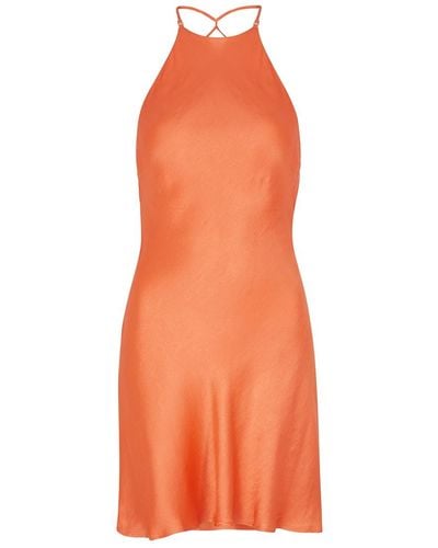 Bec & Bridge Annika Hammered Satin Mini Dress - Orange
