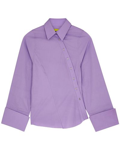 Marques'Almeida Asymmetric Cotton Shirt - Purple