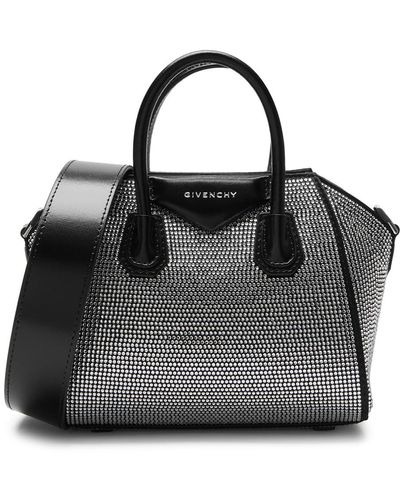 Givenchy Antigona Toy Crystal-embellished Leather Top Handle Bag - Black