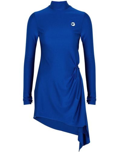 Coperni Draped Stretch-jersey Mini Dress - Blue