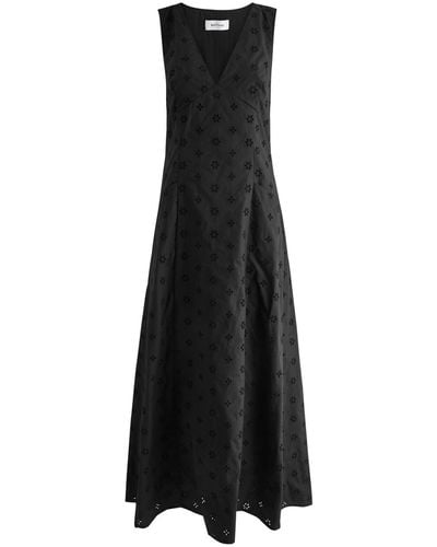 Matteau Broderie Anglaise Cotton Maxi Dress - Black