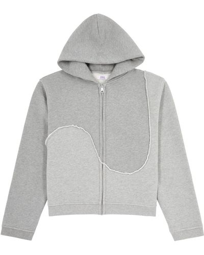 ERL Swirl Hooded Cotton Sweatshirt - Grey