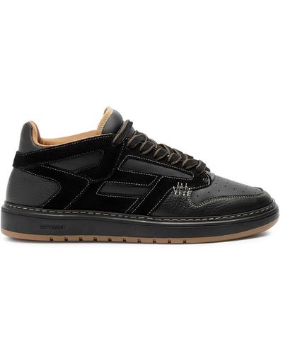 Represent Reptor Paneled Leather Sneakers - Black