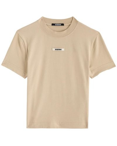Jacquemus Le T-Shirt Gros Grain Stretch-Cotton T-Shirt - Natural