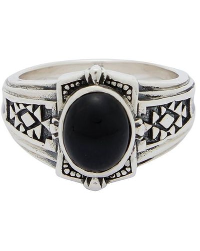 Clocks and Colours Crossroad Sterling Ring - Black