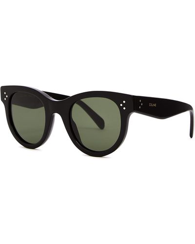 Celine Round-Frame Sunglasses Lenses Designer-Stamped Arms, 100% Uv Protection - Black