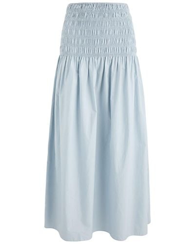 Faithfull The Brand Baia Cotton Maxi Skirt - Blue
