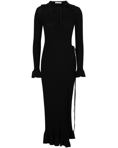 By Malene Birger Gianina Ribbed Cotton-blend Maxi Dress - Black