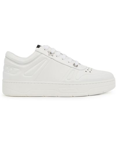 Jimmy Choo Hawaii/f Leather Trainers, Trainers, , Leather - White