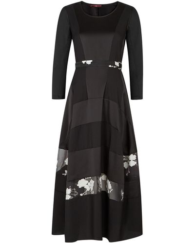 High Reimagine Paneled Midi Dress - Black