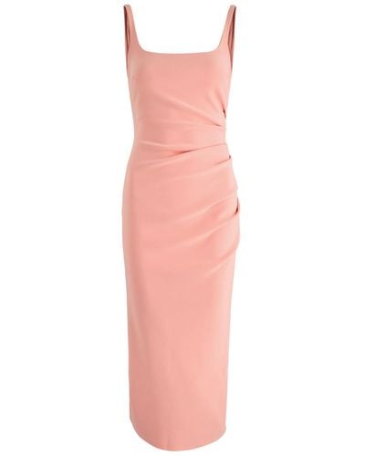 Bec & Bridge Karina Tuck Ruched Midi Dress - Pink