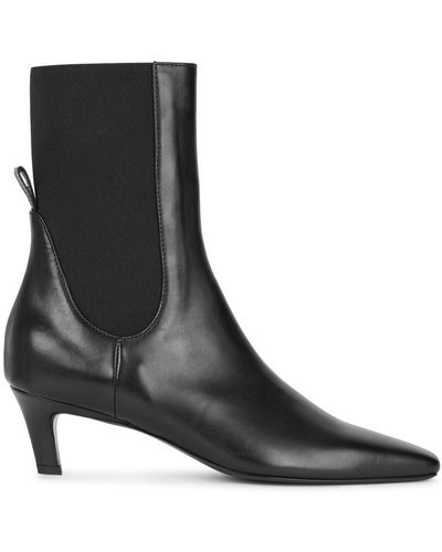 Totême 50 Leather Ankle Boots - Black