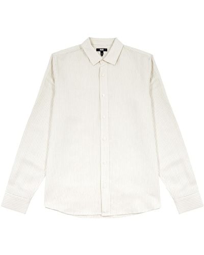 PAIGE Peters Striped Linen-Blend Shirt - White