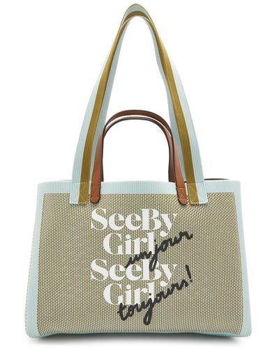 See By Chloé See By Girl Woven Tote - Blue