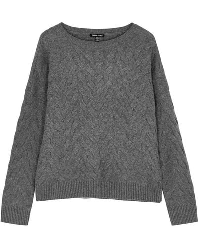 Eileen Fisher Cable-knit Cotton-blend Sweater - Gray