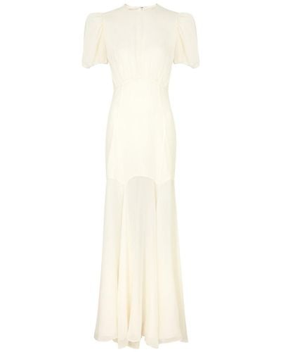 De La Vali Agua Silk-Chiffon Maxi Dress - White