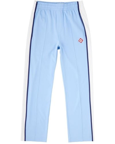 Casablanca Striped Jersey-Mesh Track Trousers - Blue