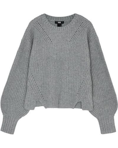 PAIGE Palomi Ribbed Wool-blend Jumper - Grey