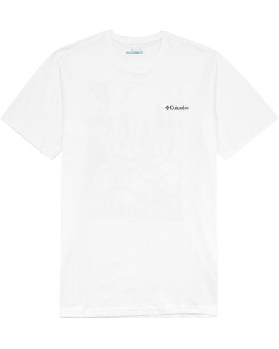 Columbia Rockaway River Logo-Print Cotton T-Shirt - White
