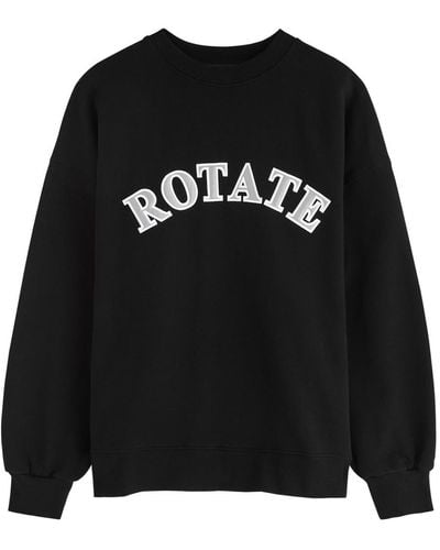 ROTATE SUNDAY Logo-Embroidered Cotton Sweatshirt - Black