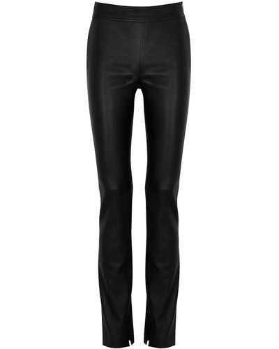 Helmut Lang Slim-leg Leather Trousers - Black