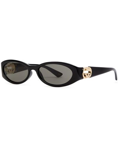 Gucci Oval-frame Sunglasses - Black