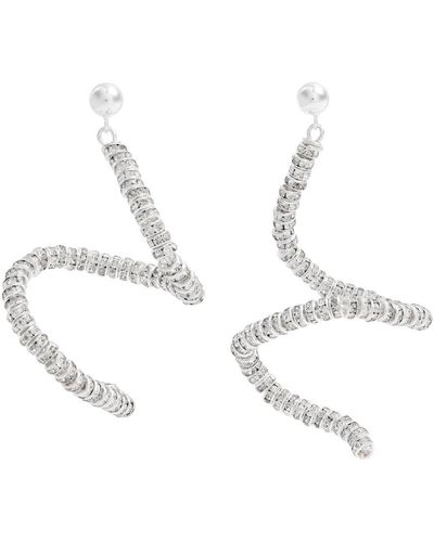 PEARL OCTOPUSS.Y Skinny Viper Embellished Earrings - White