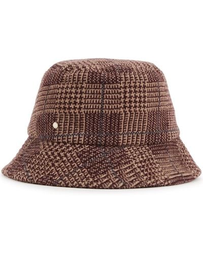 Inverni Prince Of Wales Wool-blend Bucket Hat - Brown