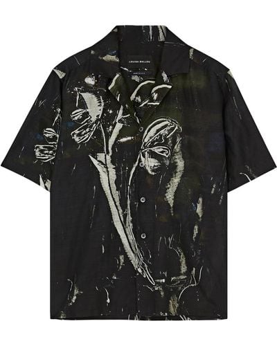 Louisa Ballou Weekend Printed Cotton-Blend Shirt - Black