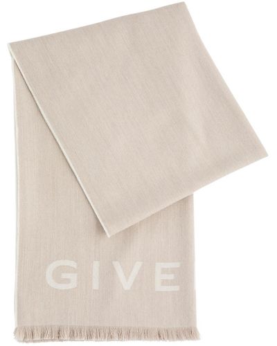 Givenchy Logo-Intarsia Wool-Blend Scarf - White