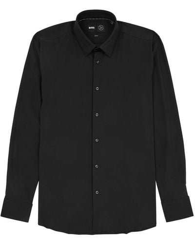 BOSS Stretch-Jersey Shirt - Black