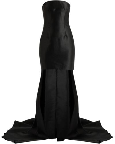 Solace London Neva Strapless Satin Mini Dress - Black