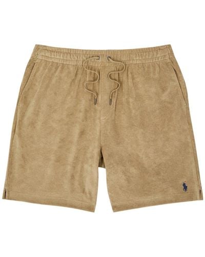 Polo Ralph Lauren Logo-Embroidered Terry Shorts - Natural