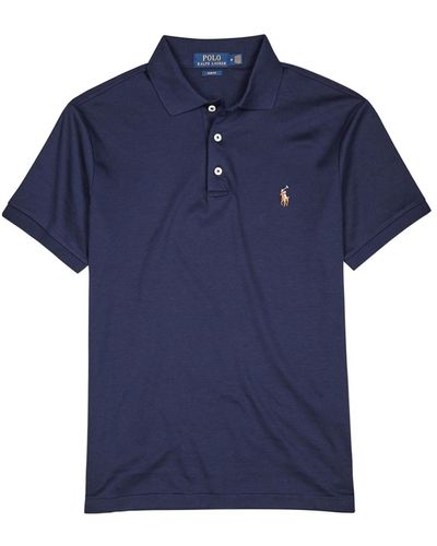 Polo Ralph Lauren Slim Pima Cotton Polo Shirt - Blue