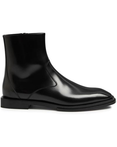 Alexander McQueen Leather Ankle Boots - Black