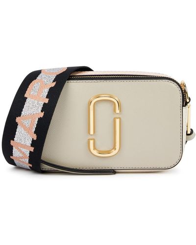 Marc Jacobs The Snapshot Paneled Leather Cross-body Bag - Gray