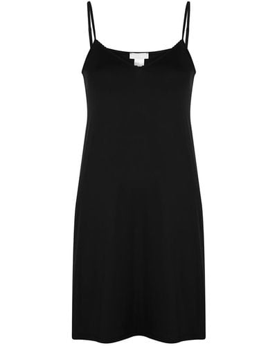 Hanro Satin Deluxe Slip Dress - Black