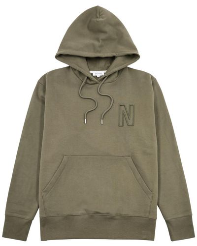 Norse Projects Arne Logo-embroidered Hooded Cotton Sweatshirt - Green