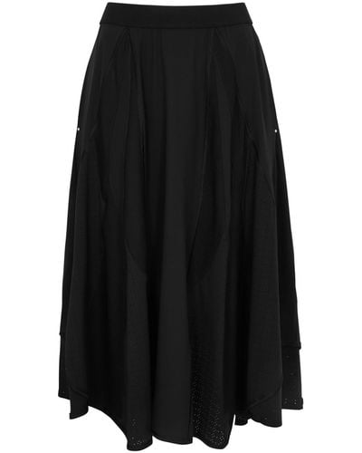 High Danube Panelled Stretch-Jersey Midi Skirt - Black